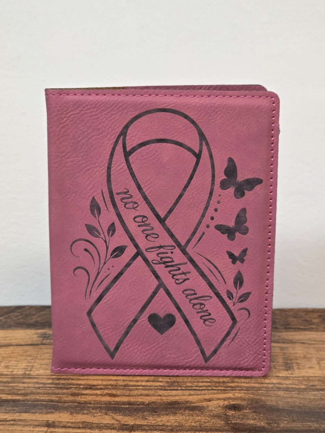 Pink awareness ribbon passport cover